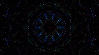 Soyut arka plan hareket eden çizgiler ve parlayan ışık noktaları. Çemberlerle canlandırma