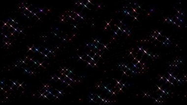 3D shining bright dots set colorful line wave motion, on black background