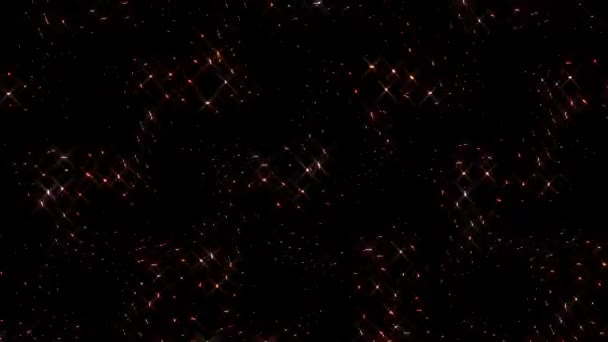 Shining Bright Dots Set Colorful Line Wave Motion Black Background — Vídeo de Stock