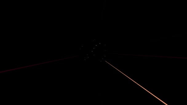 Shining Bright Dots Set Colorful Line Wave Motion Black Background — Stock video