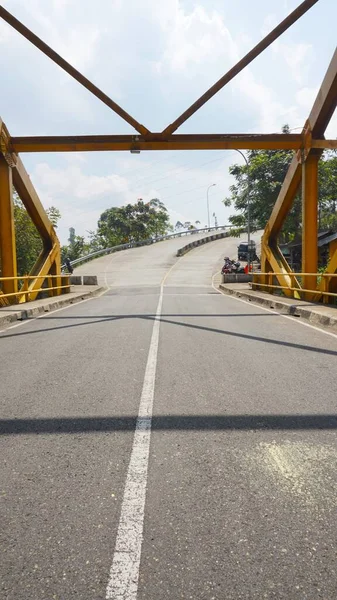 Big Yellow Kamojang Bridge Bridge Link Garut Bandung Beautiful Natural — Fotografia de Stock