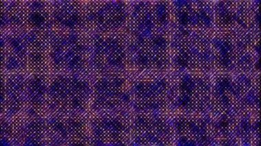 3D shining bright dots set colorful line wave motion, on black background