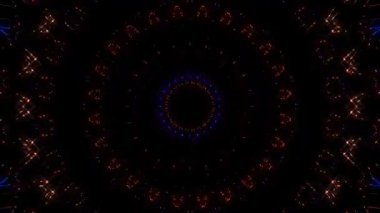 3D shining bright dots set colorful line wave motion, on black background