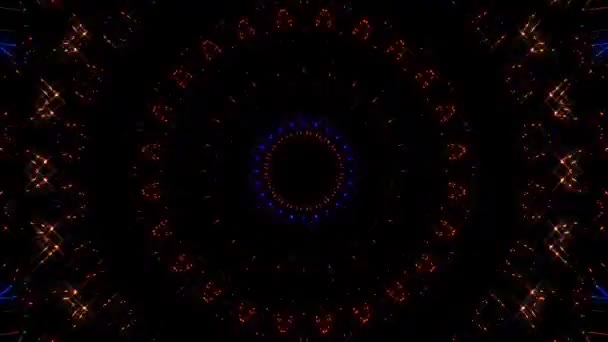 Shining Bright Dots Set Colorful Line Wave Motion Black Background — Videoclip de stoc