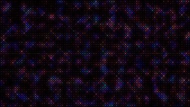 3D shining bright dots set colorful line wave motion, on black background