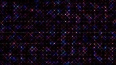 3D shining bright dots set colorful line wave motion, on black background