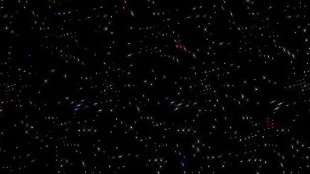 Shining Bright Dots Set Colorful Line Wave Motion Black Background — Wideo stockowe