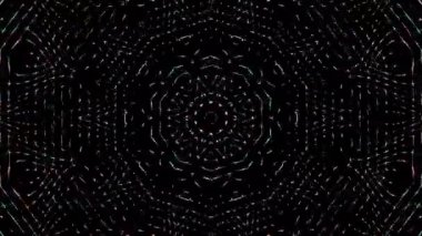 abstract animation of flickering colorful light dots with soft motion, round, colorful, black background