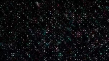 3D soyut parlak çizgiler, dalga, renkli, siyah arkaplan