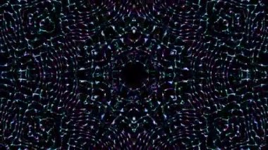 Soyut Kaleydoskop deseni tam renklerle. Sihirli mandala. 4k