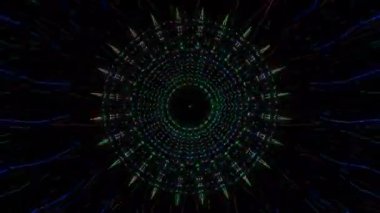 soyut çizgiler merkezde parlayan renkli ışık, siyah arkaplan