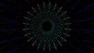 soyut çizgiler merkezde parlayan renkli ışık, siyah arkaplan