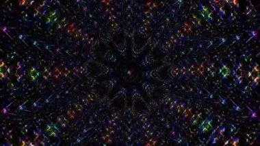 soyut çizgiler merkezde parlayan renkli ışık, siyah arkaplan