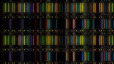 3D soyut parlak çizgiler, dalga, renkli, siyah arkaplan