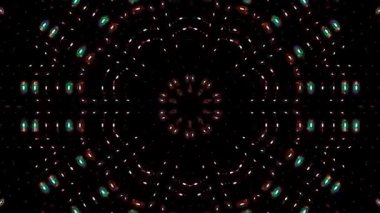 Animated digital abstract. Colorful curved and circular lines on black background, seamless loop