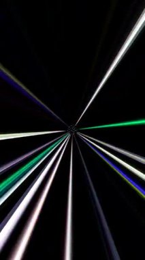 3D soyut parlak çizgiler, dalga, renkli, siyah arkaplan