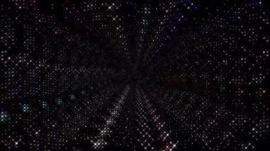 3D soyut parlak çizgiler, dalga, renkli, siyah arkaplan