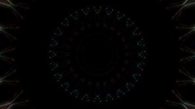 Soyut arka plan hareket eden çizgiler ve parlayan ışık noktaları. Çemberlerle canlandırma