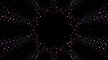 Soyut arka plan hareket eden çizgiler ve parlayan ışık noktaları. Çemberlerle canlandırma