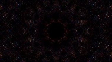 Parlayan güzel soyut bir kaleydoskop, ince hareketleri düzenleyen parlak bir ışık.