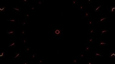 Soyut arka plan hareket eden çizgiler ve parlayan ışık noktaları. Çemberlerle canlandırma