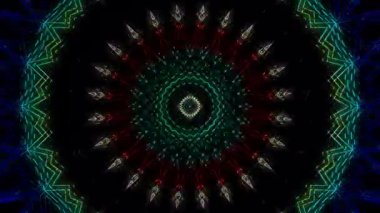 Parlayan güzel soyut bir kaleydoskop, ince hareketleri düzenleyen parlak bir ışık.