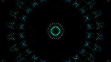 3D background moving stripes and flashing with shining light lines. Animation with circles