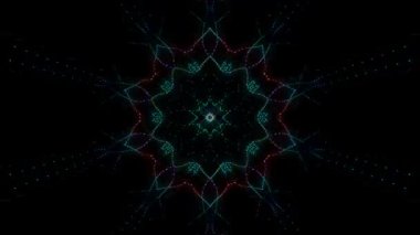 3D background moving stripes and flashing with shining light lines. Animation with circles