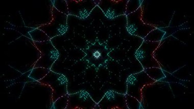 3D background moving stripes and flashing with shining light lines. Animation with circles