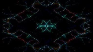 3D soyut parlak çizgiler, dalga, renkli, siyah arkaplan