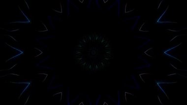 3D background moving stripes and flashing with shining light lines. Animation with circles