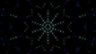 Soyut arka plan hareket eden çizgiler ve parlayan ışık noktaları. Çemberlerle canlandırma