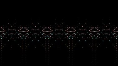 3D soyut parlak çizgiler, dalga, renkli, siyah arkaplan