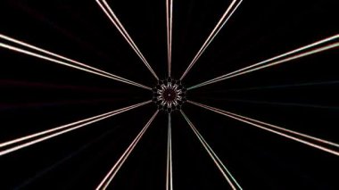 3D soyut parlak çizgiler, dalga, renkli, siyah arkaplan