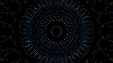 3D animation video beautiful abstract colorful 4K bright light energy of lines with round shape in smooth center of waves glittering light effect on black background