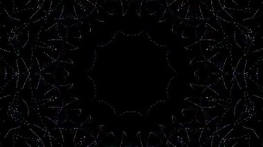 Parlayan güzel soyut bir kaleydoskop, ince hareketleri düzenleyen parlak bir ışık.