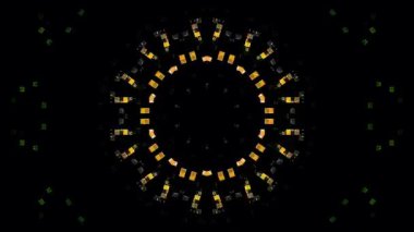 soyut çizgiler merkezde parlayan renkli ışık, siyah arkaplan