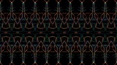 3D shining bright dots set colorful line wave motion, on black background