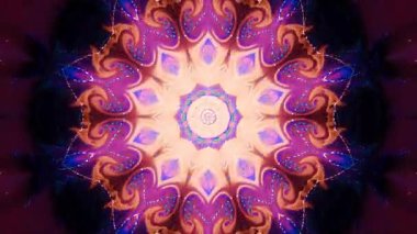 Animated digital abstract. Colorful curved and circular lines on black background, seamless loop