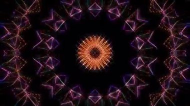 Soyut arka plan hareket eden çizgiler ve parlayan ışık noktaları. Çemberlerle canlandırma