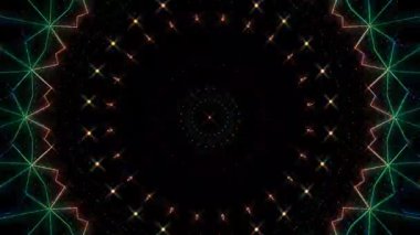 3D soyut parlak çizgiler, dalga, renkli, siyah arkaplan