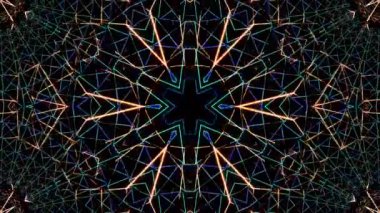 3D soyut parlak çizgiler, dalga, renkli, siyah arkaplan