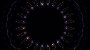 Soyut arka plan hareket eden çizgiler ve parlayan ışık noktaları. Çemberlerle canlandırma