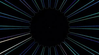 Soyut arka plan hareket eden çizgiler ve parlayan ışık noktaları. Çemberlerle canlandırma