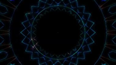 Soyut arka plan hareket eden çizgiler ve parlayan ışık noktaları. Çemberlerle canlandırma