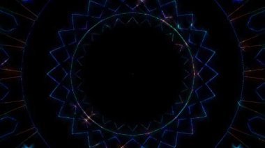 Soyut arka plan hareket eden çizgiler ve parlayan ışık noktaları. Çemberlerle canlandırma