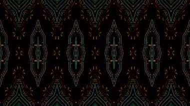 3D soyut parlak çizgiler, dalga, renkli, siyah arkaplan