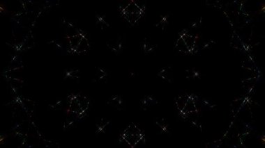 Soyut arka plan hareket eden çizgiler ve parlayan ışık noktaları. Çemberlerle canlandırma