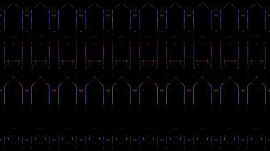 3D soyut parlak çizgiler, dalga, renkli, siyah arkaplan