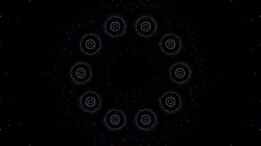 Parlayan güzel soyut bir kaleydoskop, ince hareketleri düzenleyen parlak bir ışık.